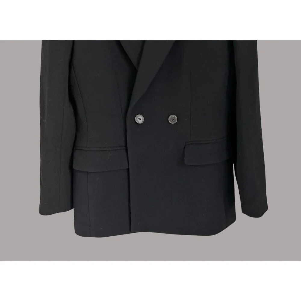 J. CREW Black Coat JACKET Italian Double Cloth Outdoor Wool Size 6 - Picture 4 of 11